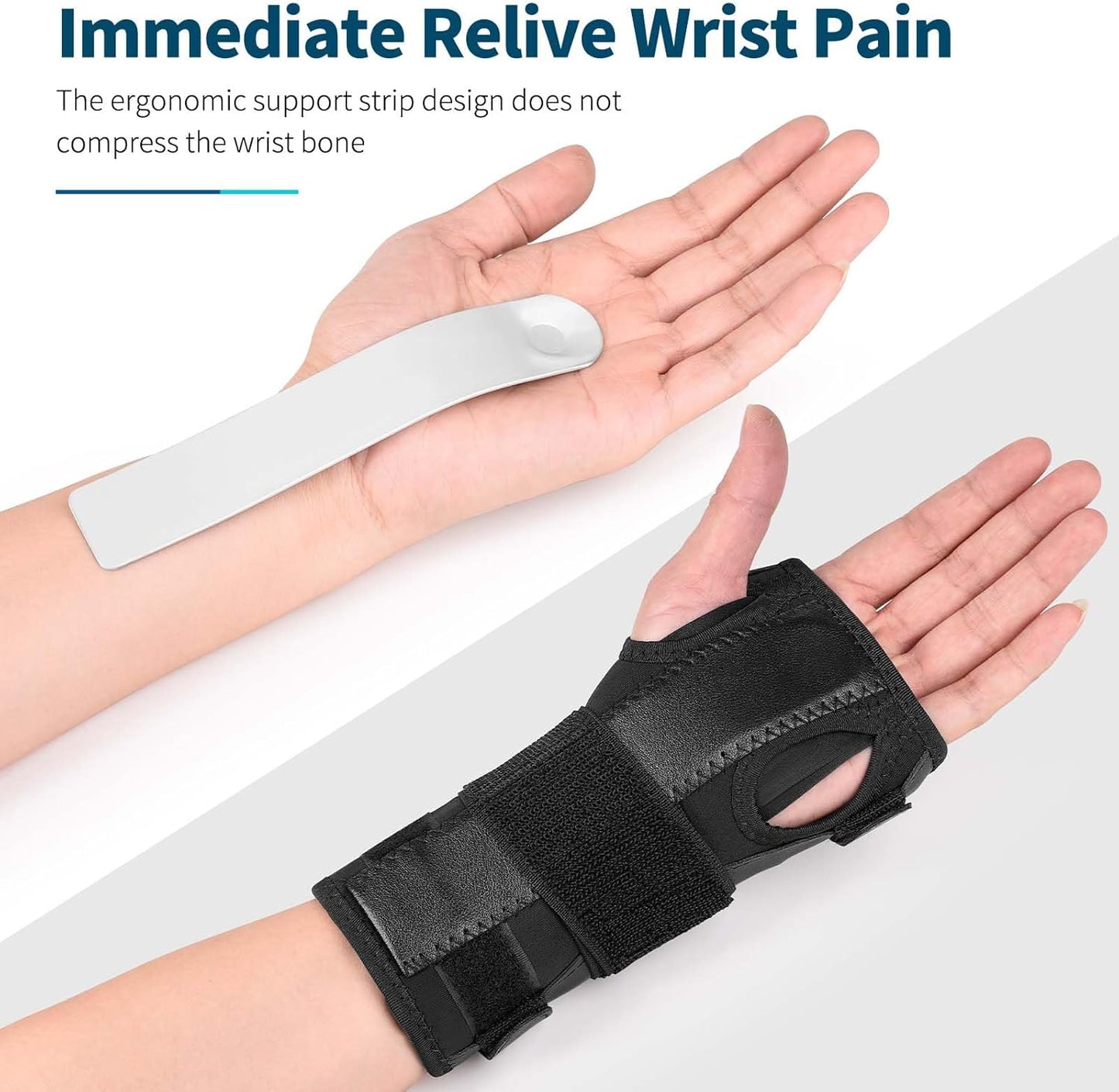 Wrist Splint – Adjustable Compression Brace for Carpal Tunnel, Arthritis, Tendonitis & Sprains SMALL (Left & Right Hand)