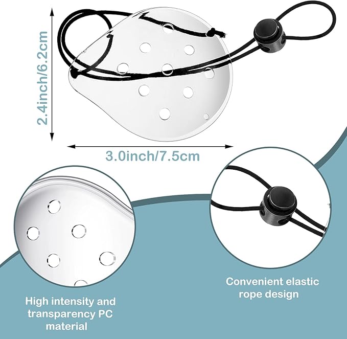 6 Pcs Eye Shield After Cataract Surgery Clear Plastic Eye Patch with Extended Elastic Strap