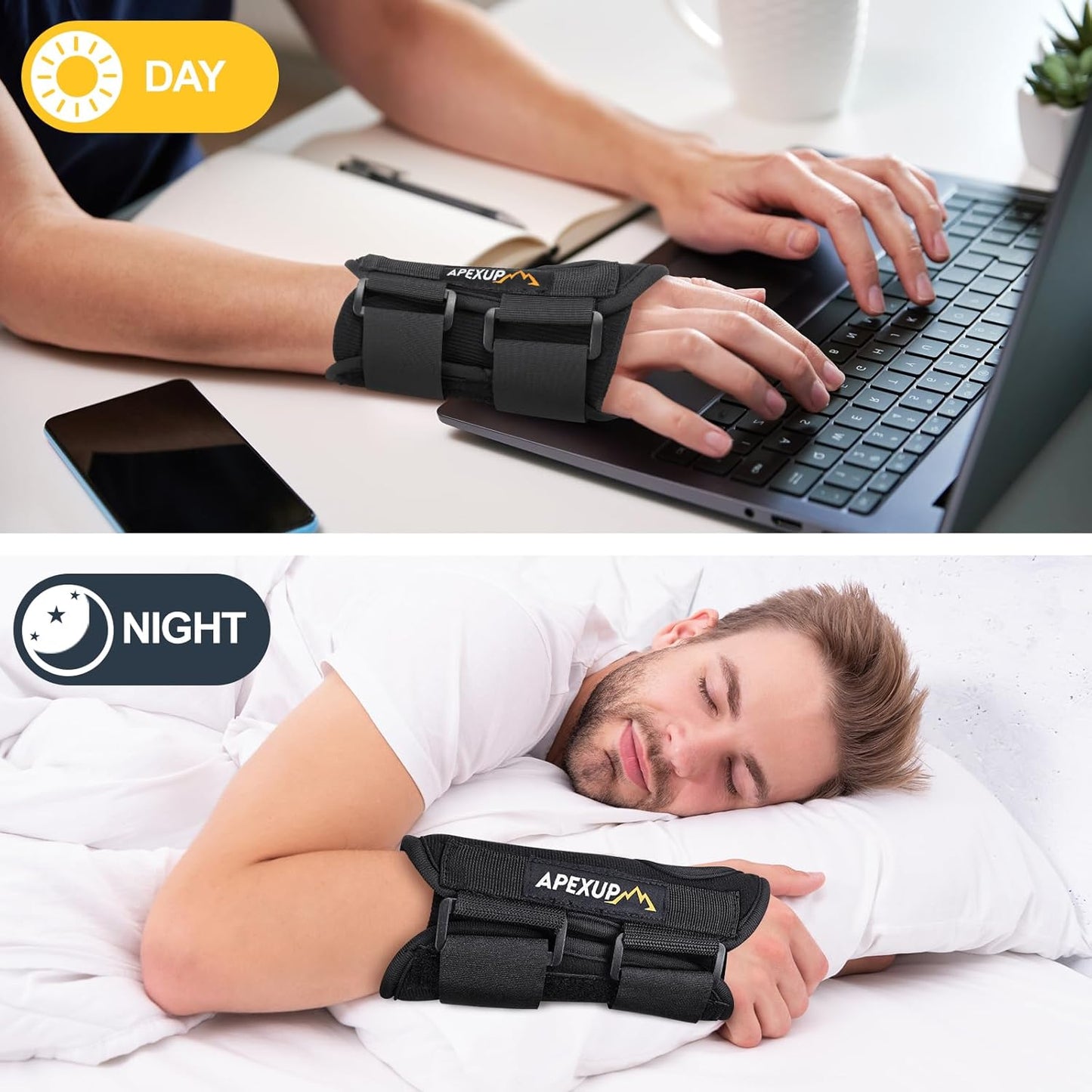 Carpal Tunnel Wrist Brace – Adjustable Night Pain Relief with Splint for Men & Women, Tendonitis, Arthritis, Sprains (S, Right)