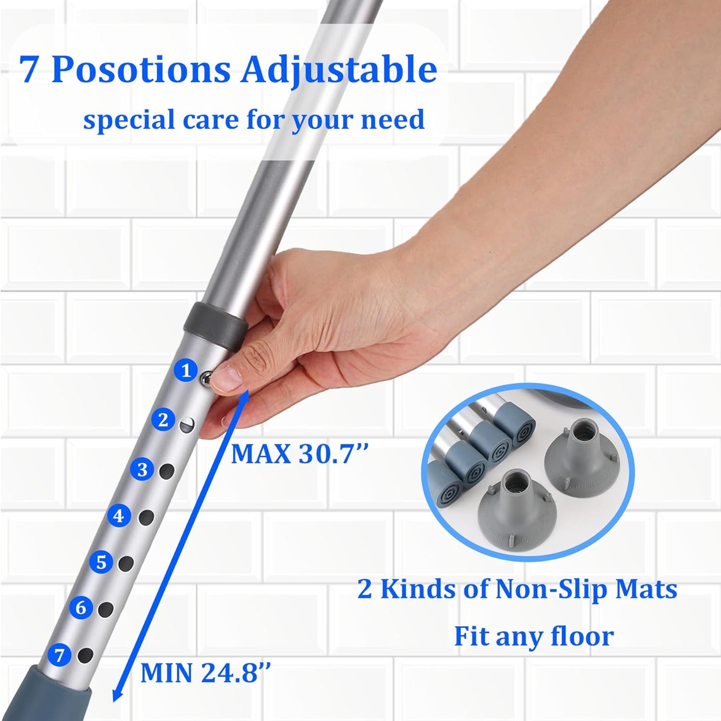 Toilet Safety Rail – Adjustable Heavy-Duty Handles, Detachable, Fits Most Toilets