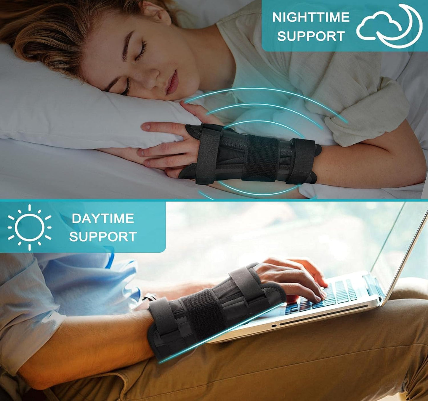 Wrist Splint – Adjustable Compression Brace for Carpal Tunnel, Arthritis, Tendonitis & Sprains SMALL (Left & Right Hand)