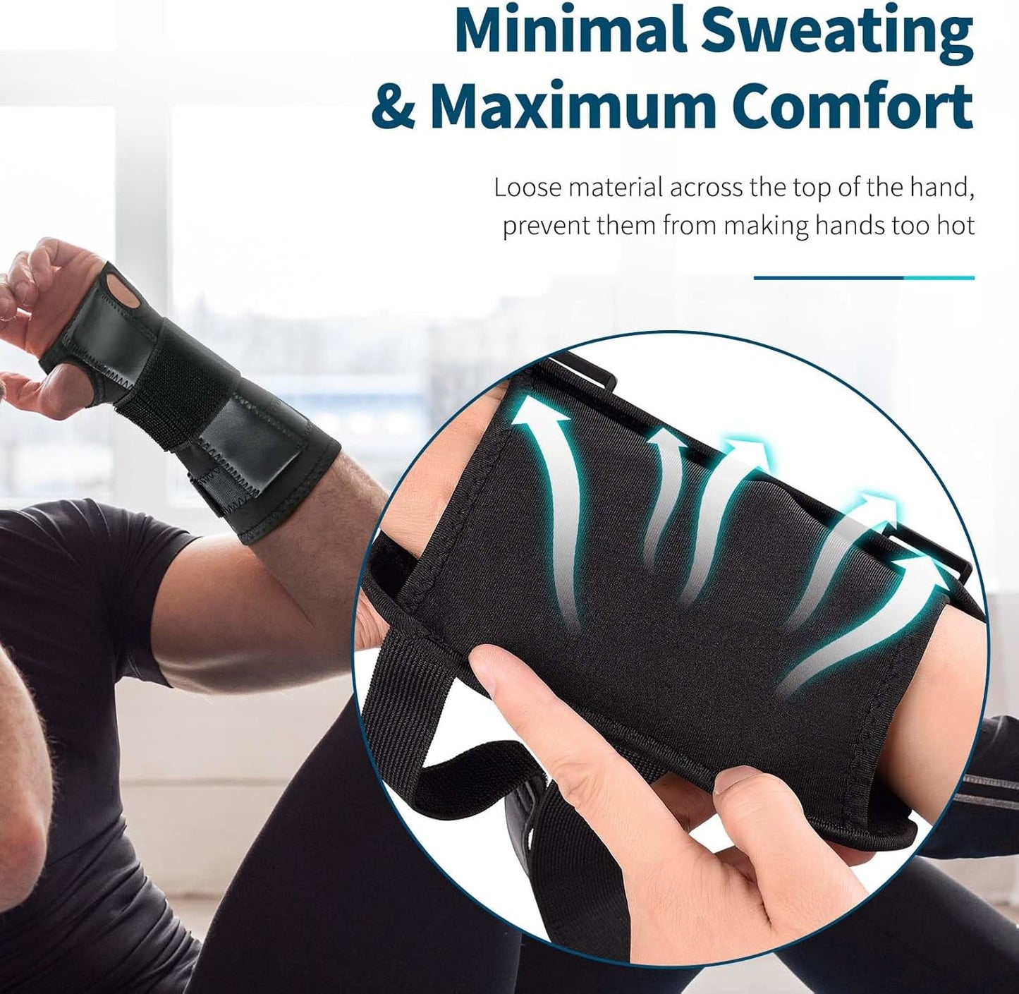 Wrist Splint – Adjustable Compression Brace for Carpal Tunnel, Arthritis, Tendonitis & Sprains SMALL (Left & Right Hand)