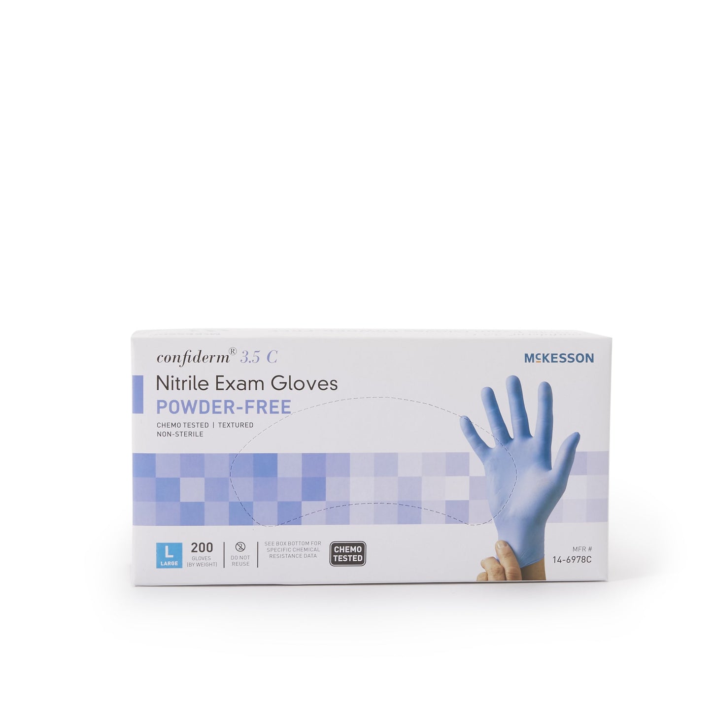 GLOVE, EXAM NTRL LARGE N/S CHEMO 3.5C (200/BX)