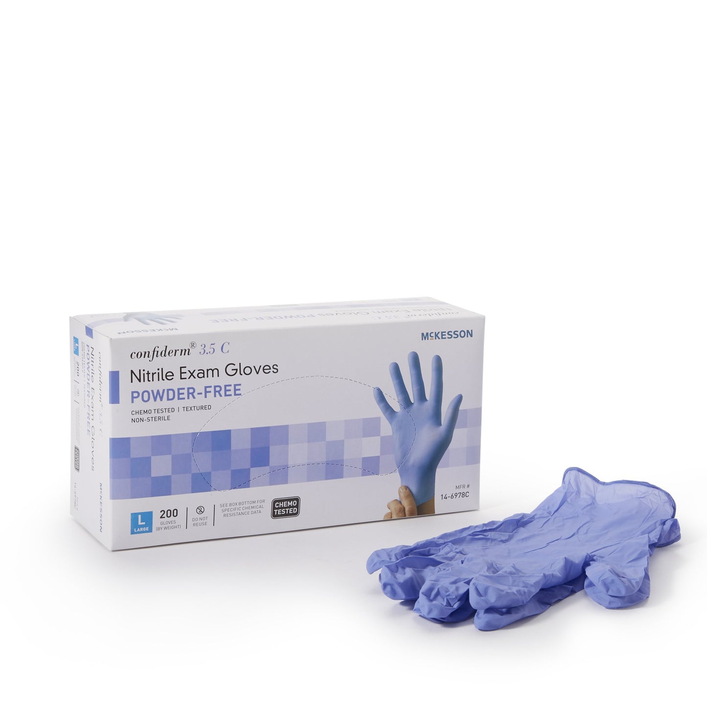 GLOVE, EXAM NTRL LARGE N/S CHEMO 3.5C (200/BX)