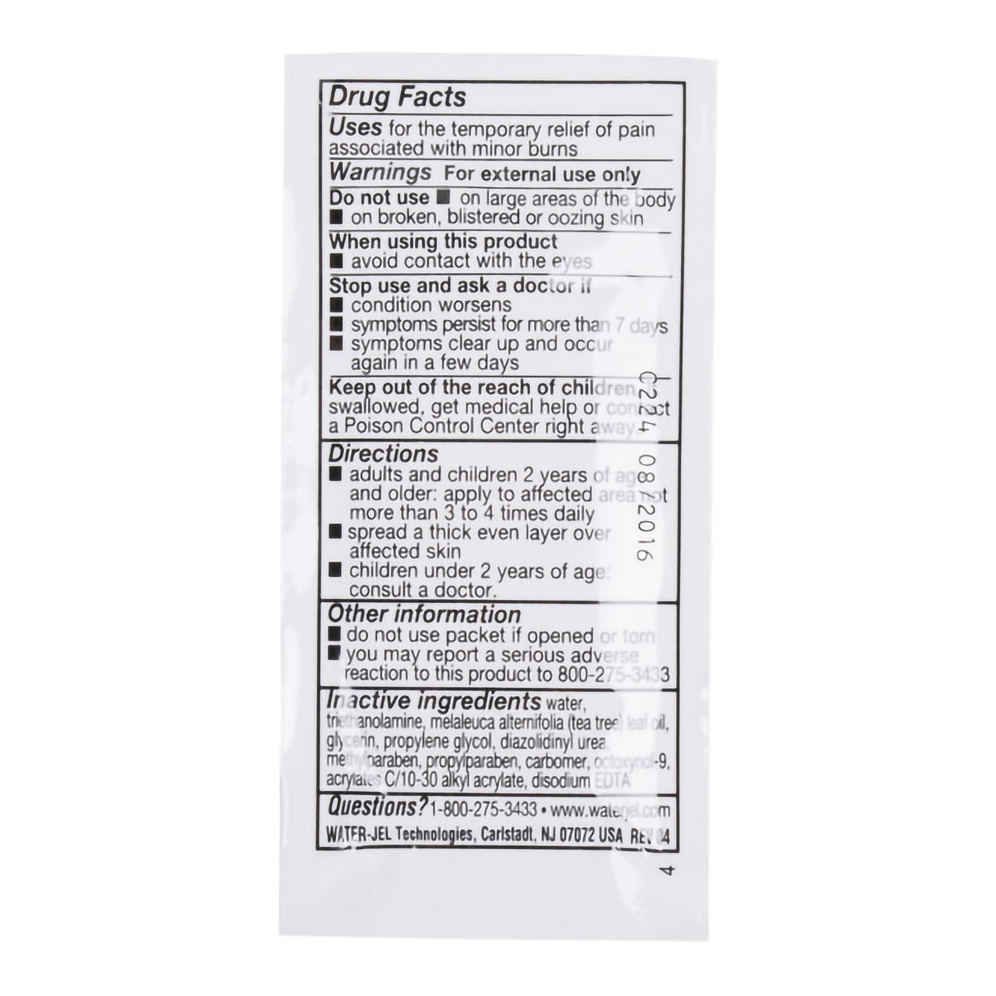 GEL, BURN WATERJEL JEL 3.5GM UNIT DOSE (6/BX)