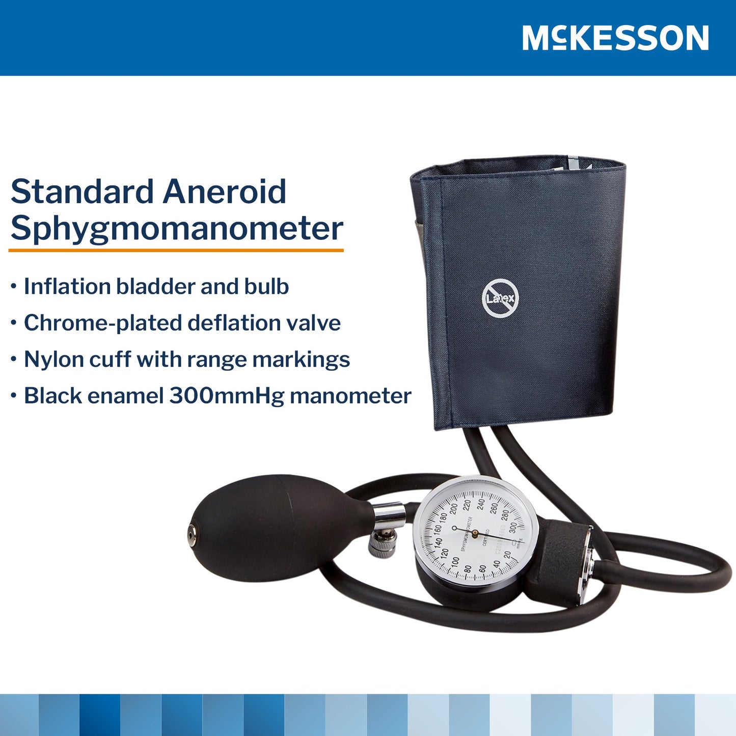 SPHYGMOMANOMETER, ANEROID STD CUFF LF NVY ADLT