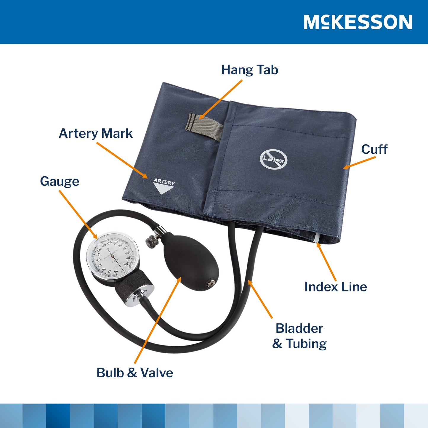 SPHYGMOMANOMETER, ANEROID STD CUFF LF NVY ADLT