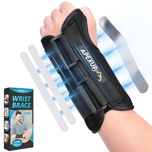 Carpal Tunnel Wrist Brace – Adjustable Night Pain Relief with Splint for Men & Women, Tendonitis, Arthritis, Sprains (S, Left)