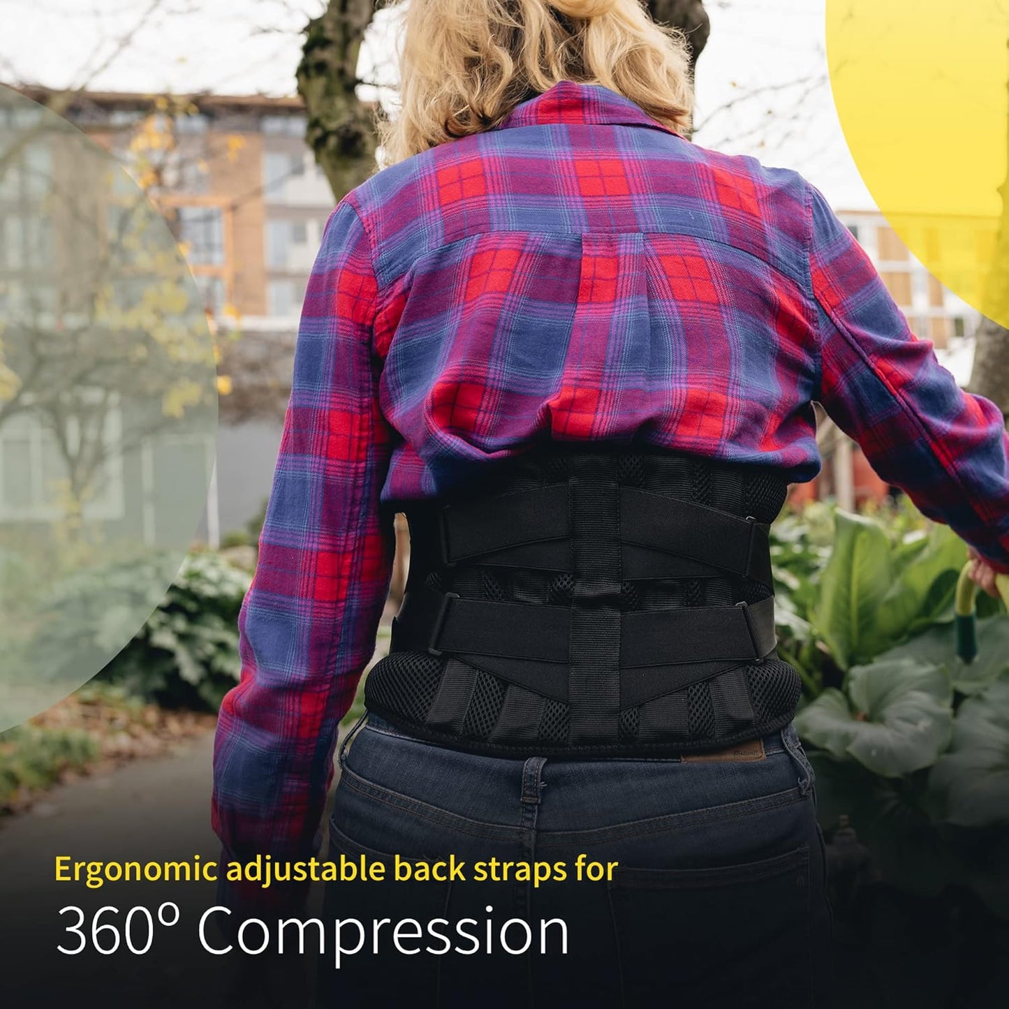 BraceUP Lumbar Back Brace with Pad – Support for Sciatica, Lower Back Pain, Heavy Lifting (L/XL 35–43")