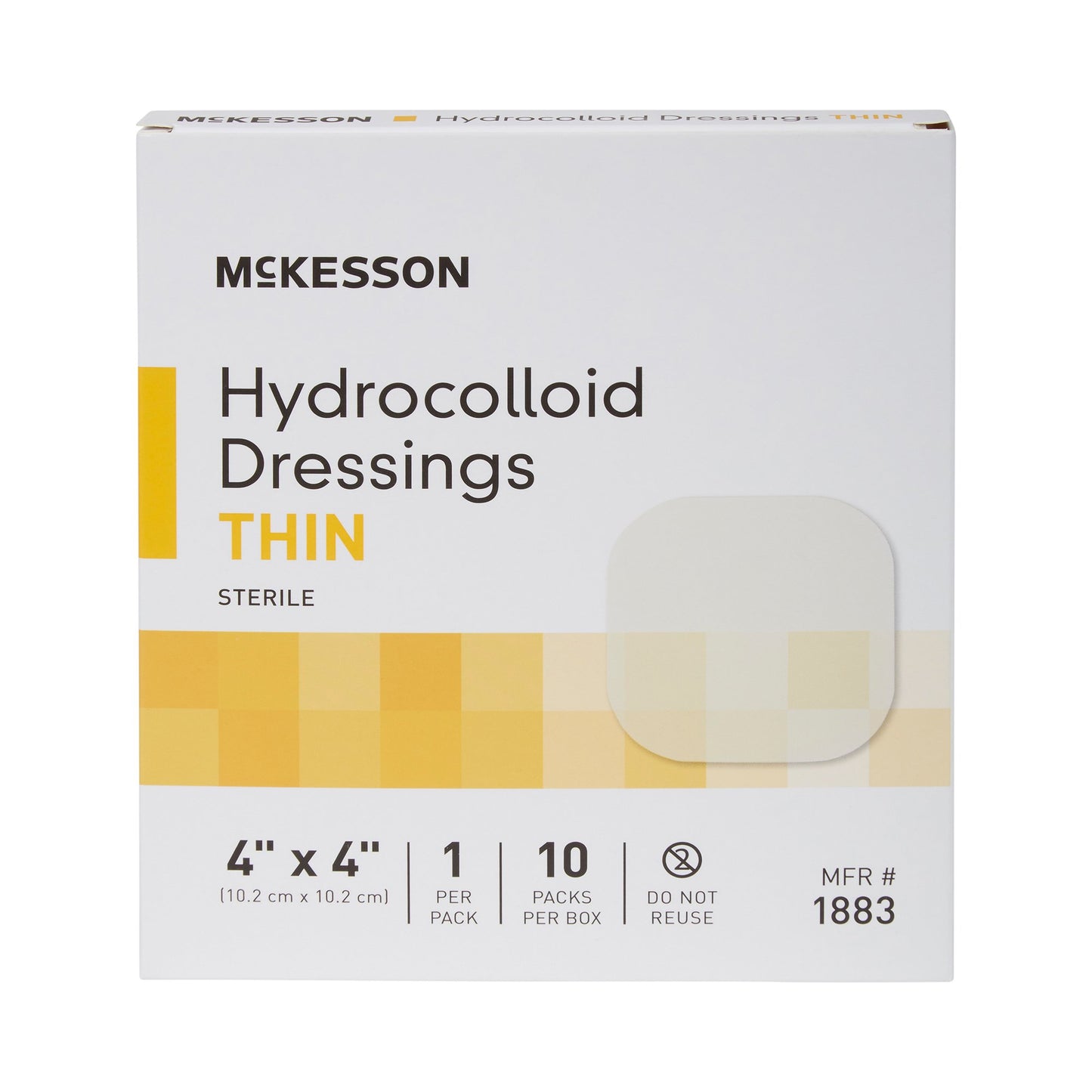 DRESSING, HYDROCOLLOID THIN STR 4"X4" (10/BX)