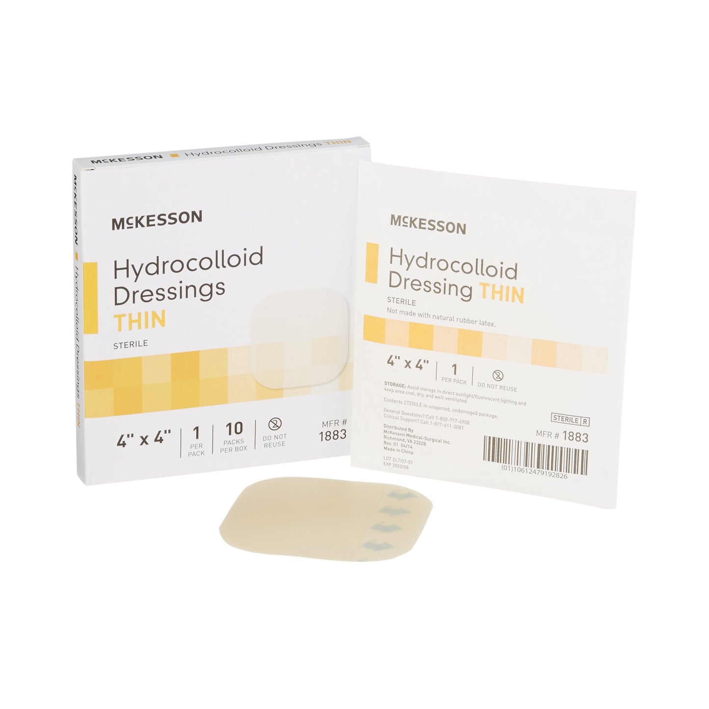 DRESSING, HYDROCOLLOID THIN STR 4"X4" (10/BX)