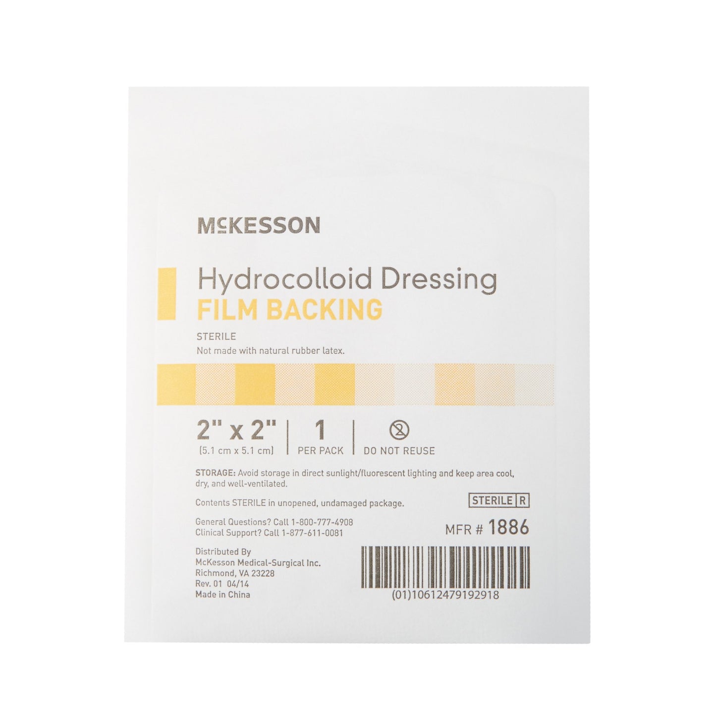 DRESSING, HYDROCOLLOID FILM-BCK STR 2X2"(20/BX)