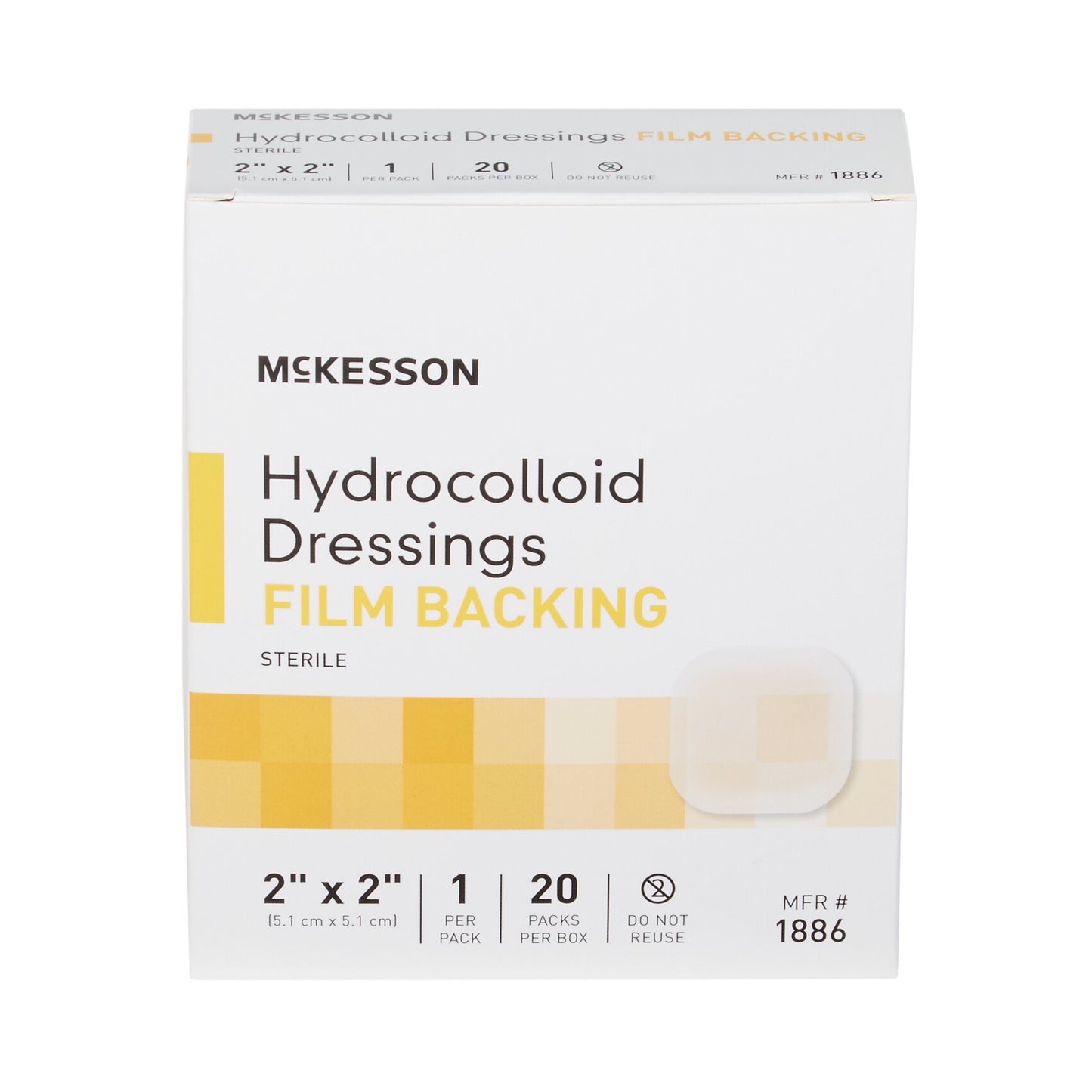 DRESSING, HYDROCOLLOID FILM-BCK STR 2X2"(20/BX)