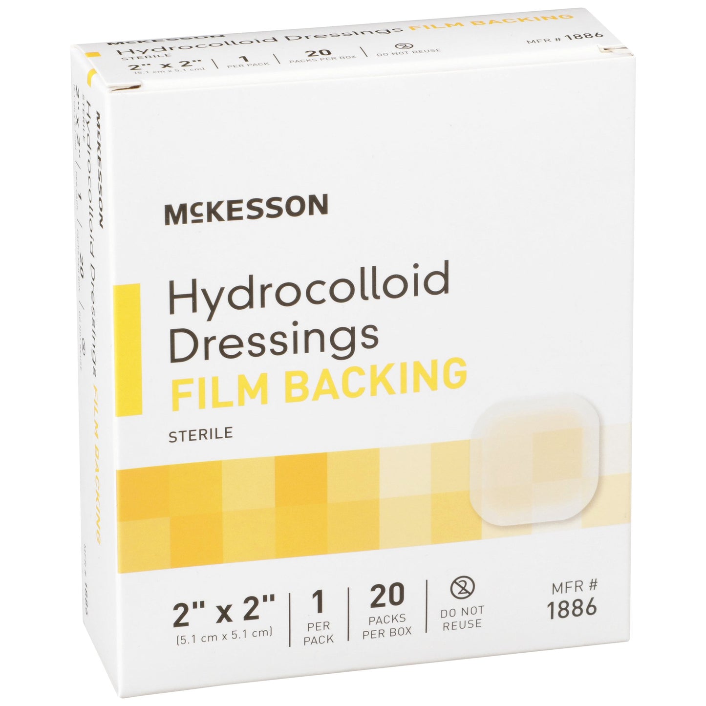DRESSING, HYDROCOLLOID FILM-BCK STR 2X2"(20/BX)