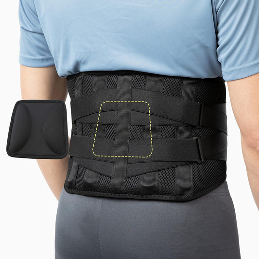 BraceUP Lumbar Back Brace with Pad – Support for Sciatica, Lower Back Pain, Heavy Lifting (L/XL 35–43")