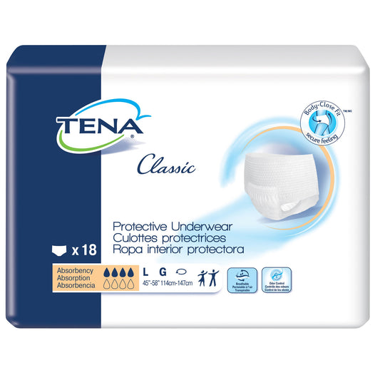 UNDERWEAR, TENA CLASSIC PROTECTIVE LG (18/PK)