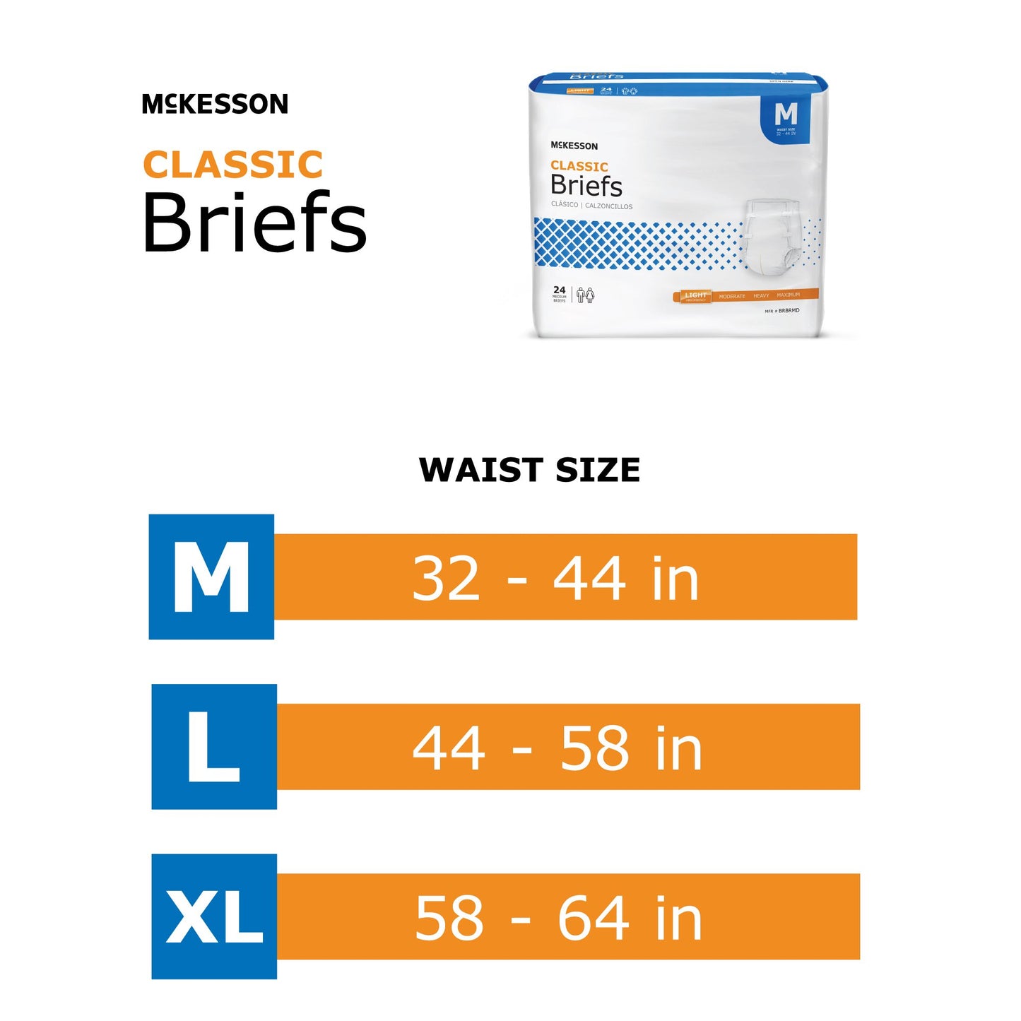 BRIEF, TAB CLSR CLASSIC MED 32-44 (24/BG)
