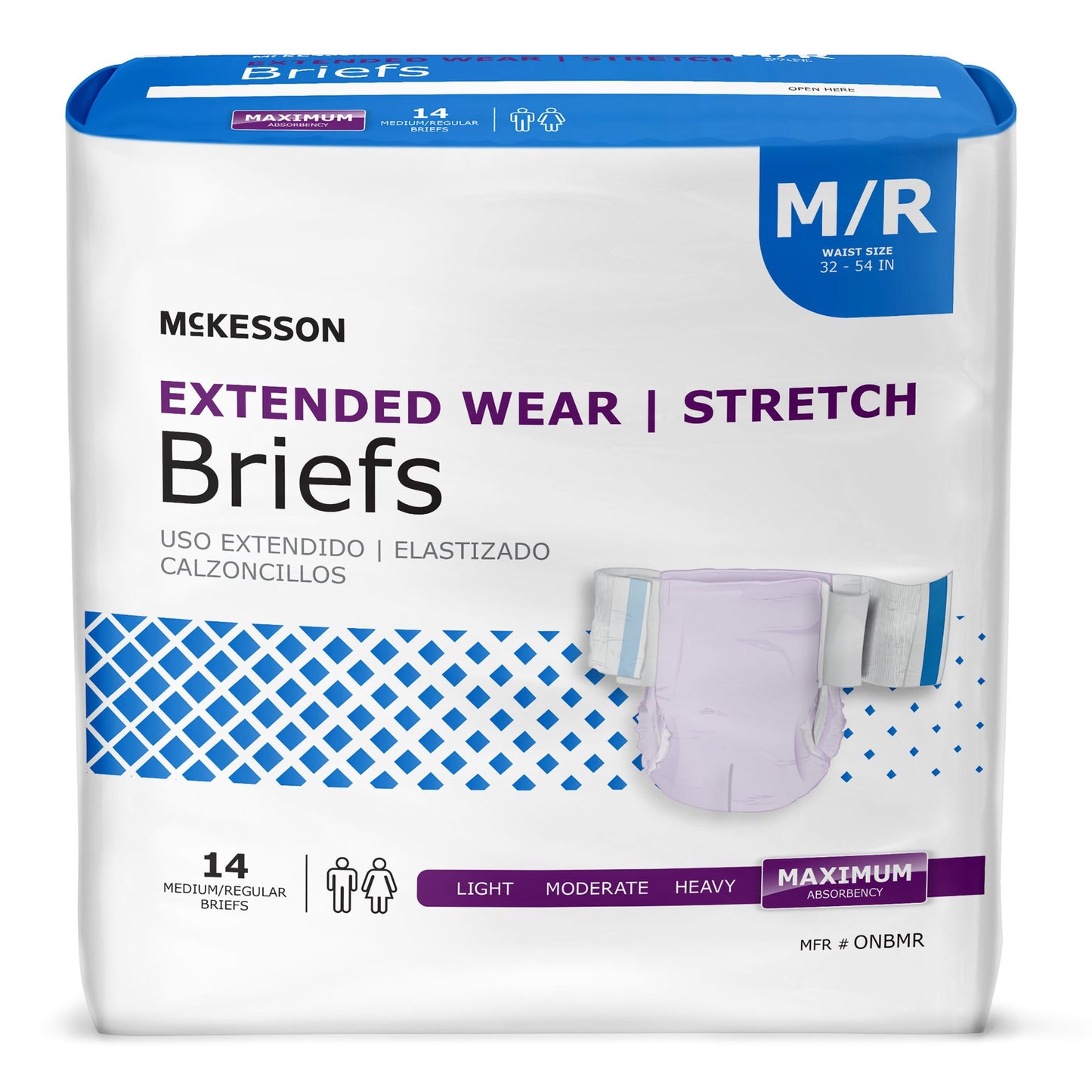 BRIEF, TAB CLSR EXTENDED WEAR MED/REG 32-54 (14/BG)
