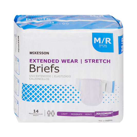 BRIEF, TAB CLSR EXTENDED WEAR MED/REG 32-54 (14/BG)