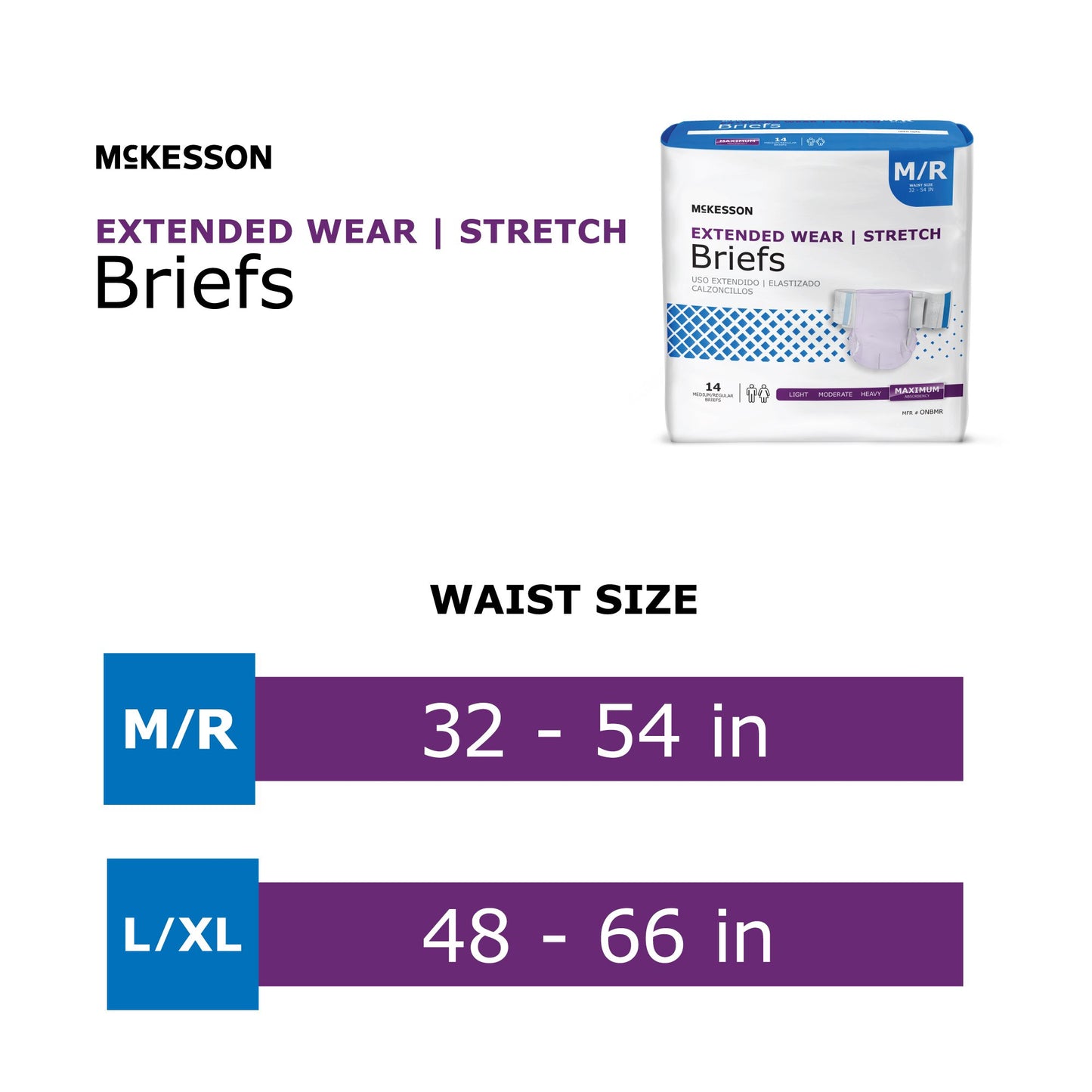 BRIEF, TAB CLSR EXTENDED WEAR MED/REG 32-54 (14/BG)