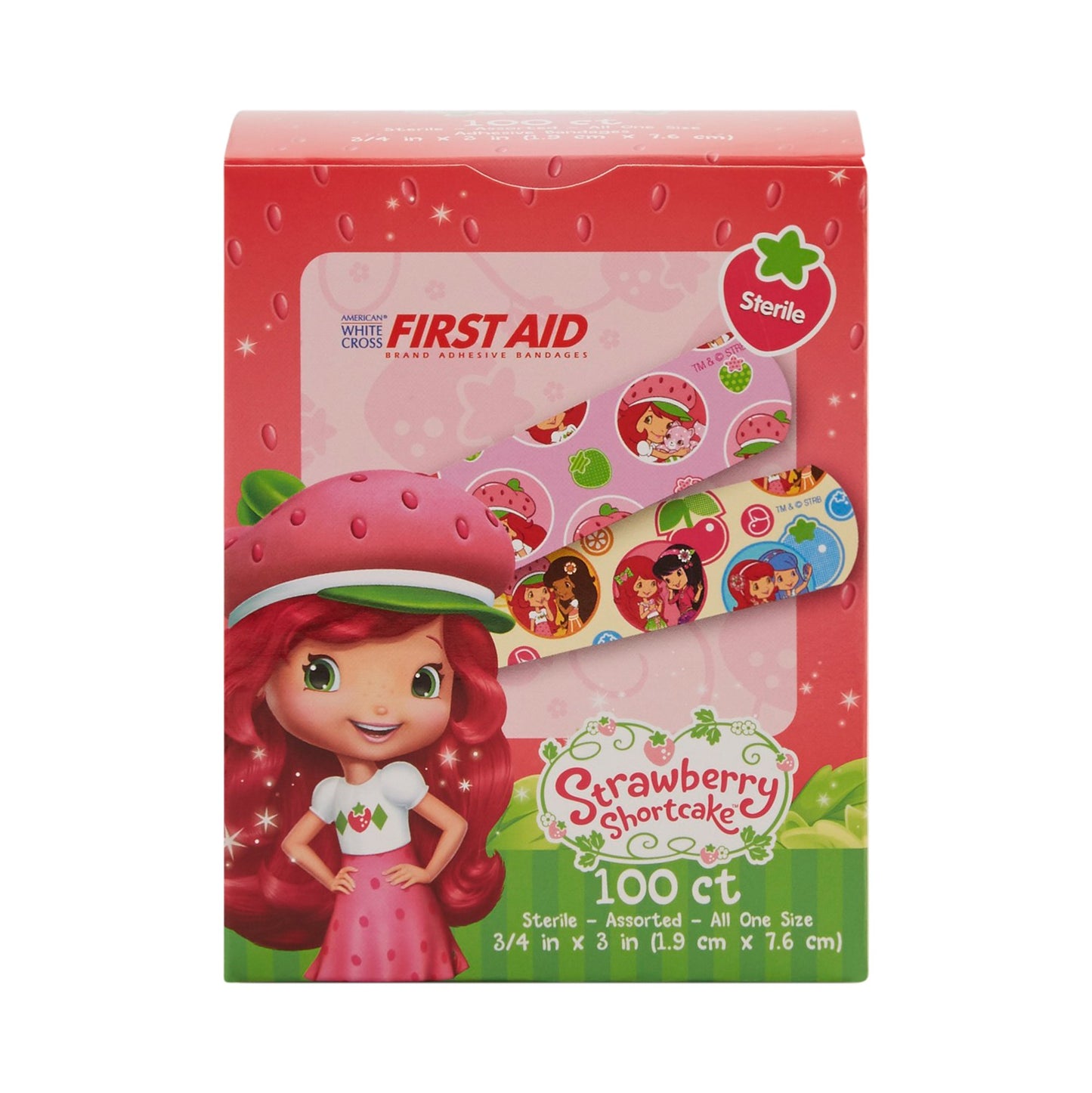 BANDAGE, ADHSV STWBRY SHTCKE 3/4X3" (100 BAND-AIDS)