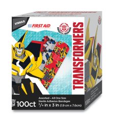 BANDAGE, ADHSV TRANSFORMERS 3/4X3" (100 BAND-AIDS)