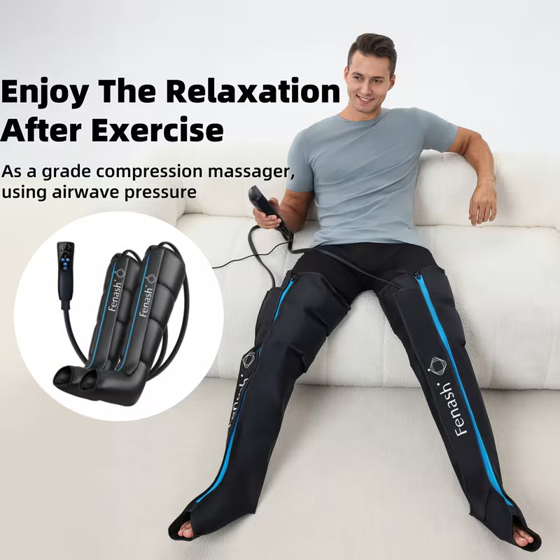 2 Pics Air Compression Leg Massage, Professional Sequential Device For Massage Equipment, Foot And Leg Boots Massager System With Dynamic Compression Technology, Kneading Squeeze Deep Relaxation,
