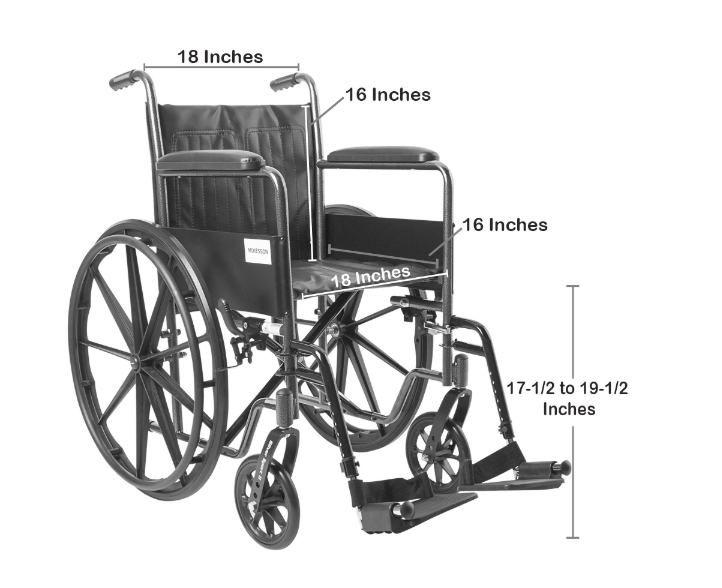 WHEELCHAIR, FA SF 18" 300LBS