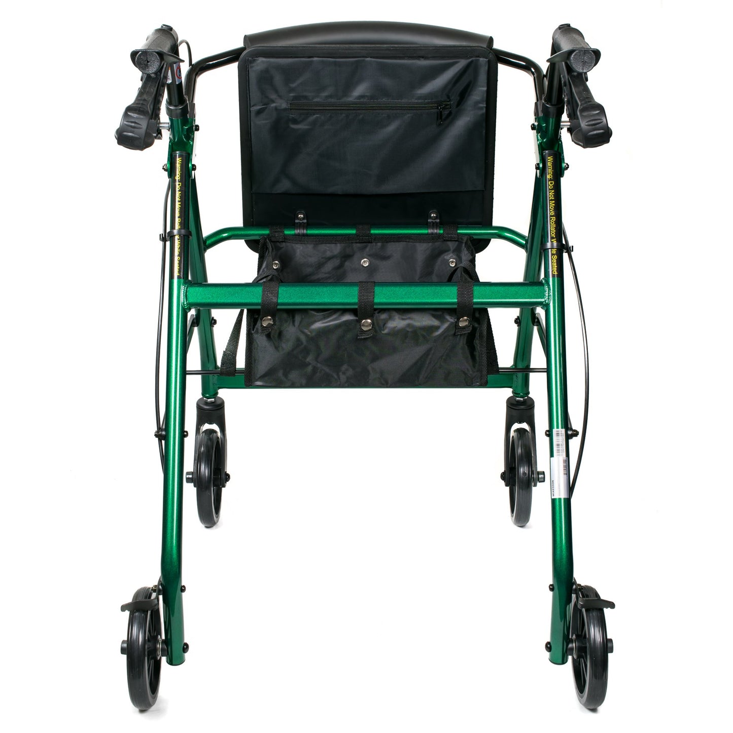 4-Wheel Rollator McKesson Green Adjustable Height / Folding Aluminum Frame