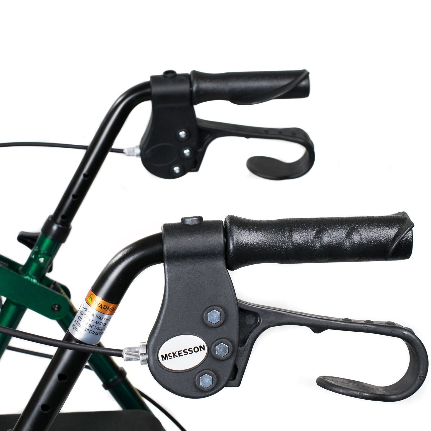 4-Wheel Rollator McKesson Green Adjustable Height / Folding Aluminum Frame
