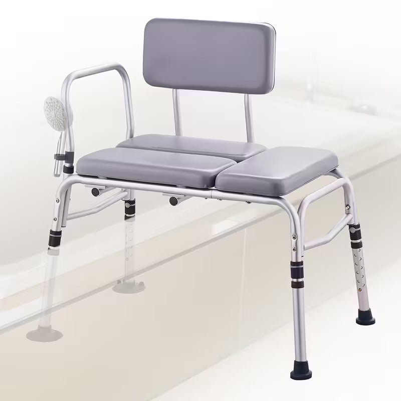 Lightweight Shower Transfer Bench for Elderly and Disabled with Padded Seat for Bathtub 500lbs