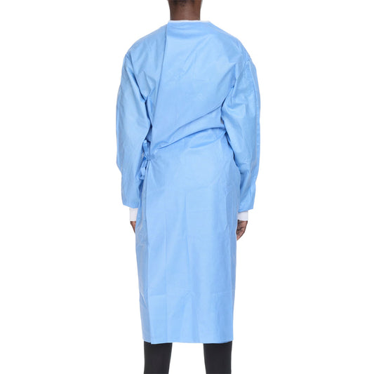 Non-Reinforced Surgical Gown with Towel McKesson Large Blue Sterile AAMI Level 3 Disposable