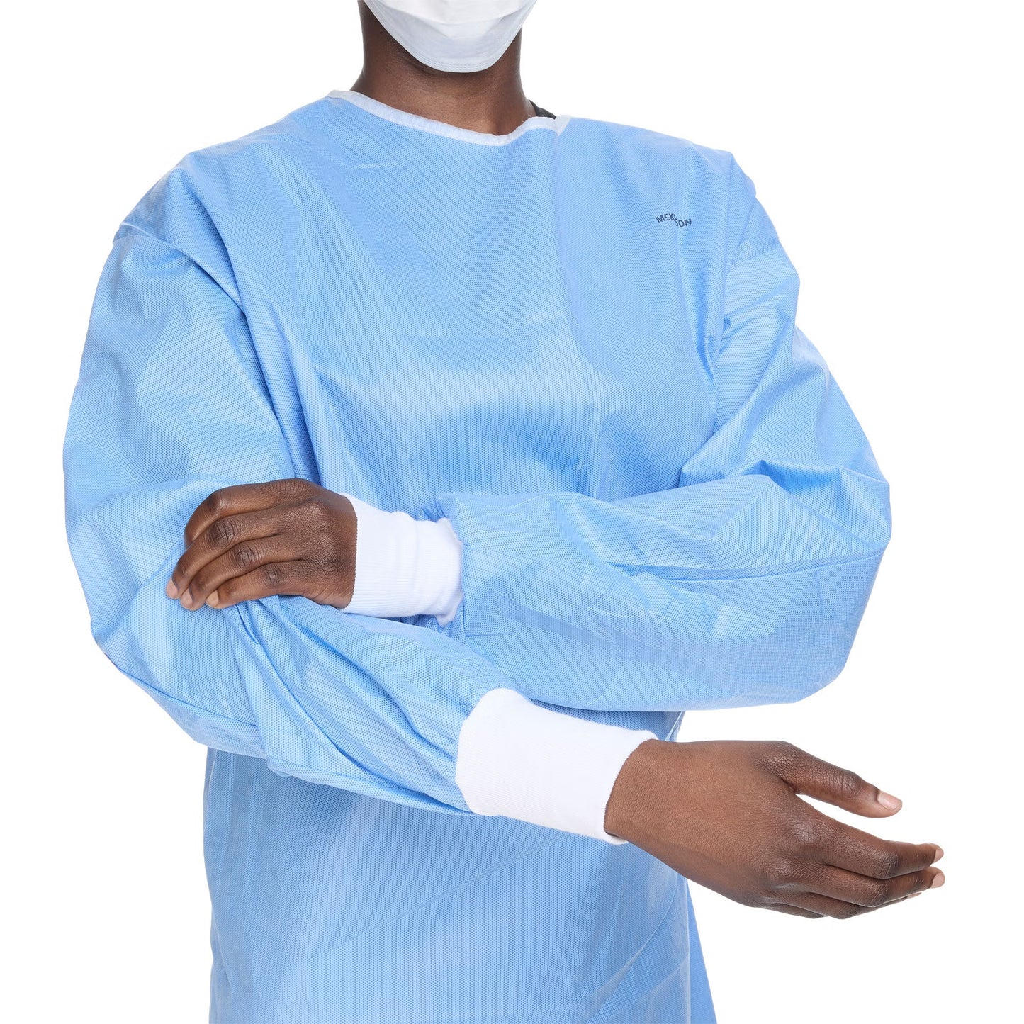 Non-Reinforced Surgical Gown with Towel McKesson Large Blue Sterile AAMI Level 3 Disposable
