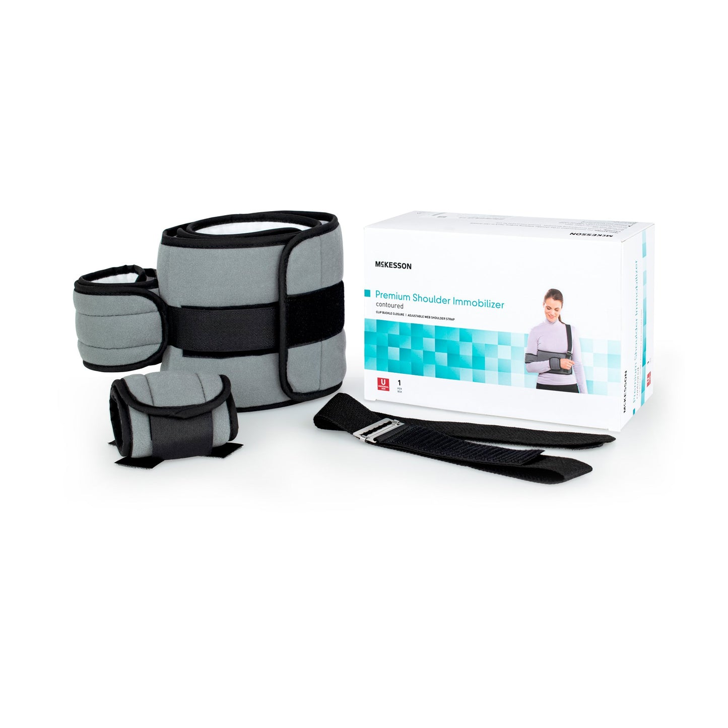 Shoulder Immobilizer McKesson One Size Fits Most Fiberlaminate Waist-Hook and Loop Closure/Shoulder Strap