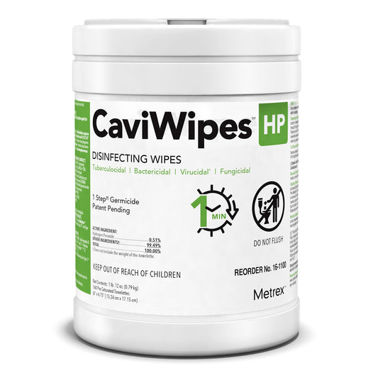 Surface Disinfectant Cleaner CaviWipes™ HP Peroxide Based Manual Pull Wipe 160 Count Canister Scented NonSterile