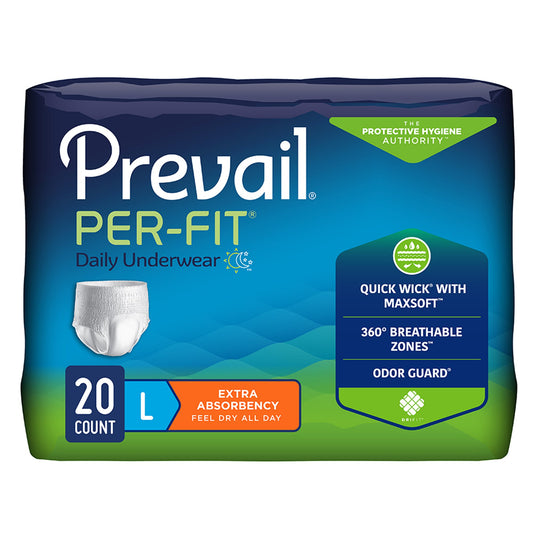Absorbent Underwear Prevail® Per-Fit® Extra Pull On with Tear Away Seams Adult Large Unisex Disposable Heavy Absorbency