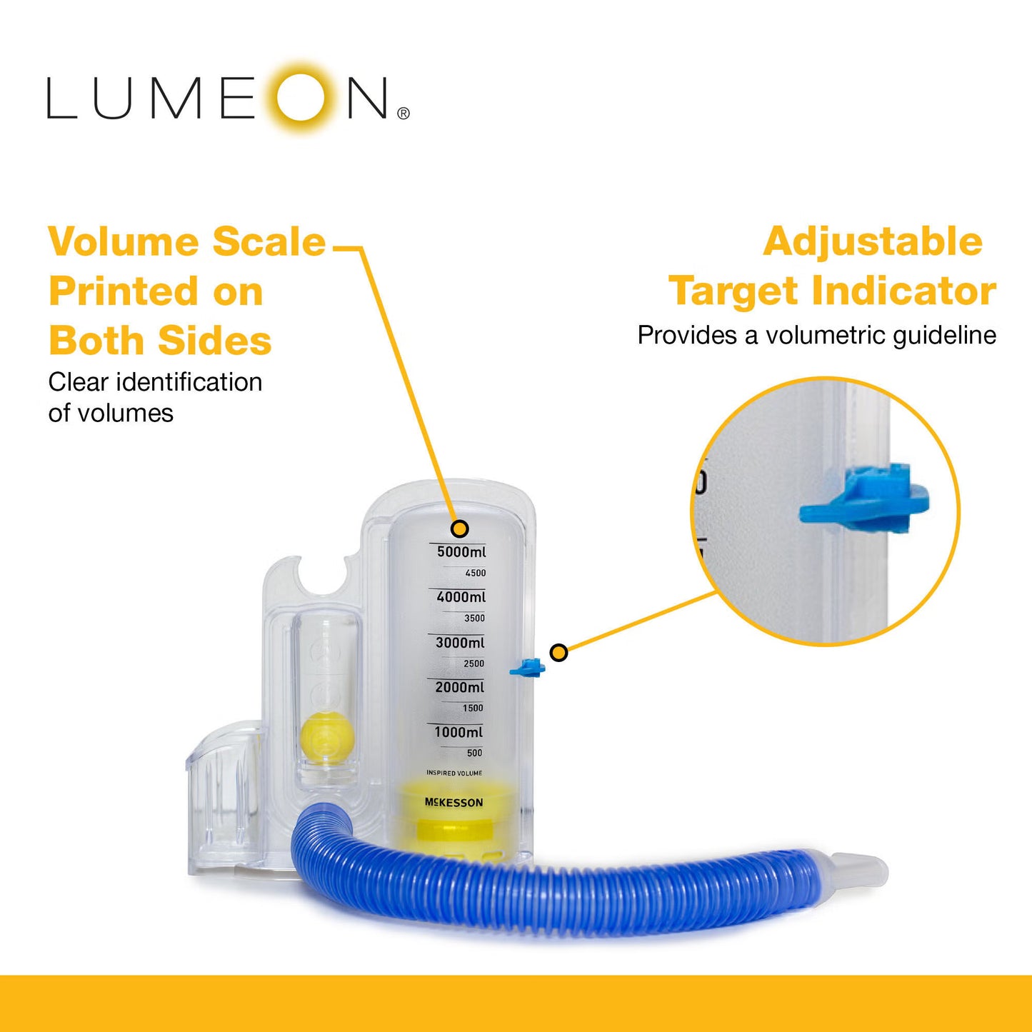Volumetric Incentive Spirometer McKesson LUMEON™ Adult 5000 mL Without One Way Valve