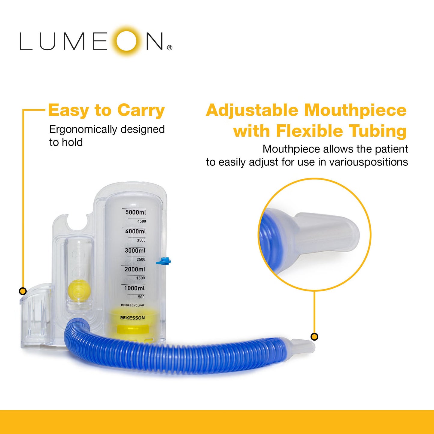 Volumetric Incentive Spirometer McKesson LUMEON™ Adult 5000 mL Without One Way Valve