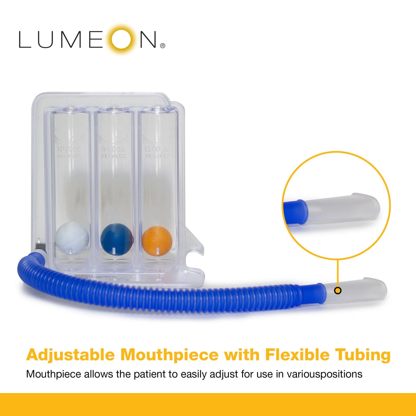 Tri Flow Rate Incentive Spirometer McKesson LUMEON™ Universal 600 to 1200 mL Without One Way Valve