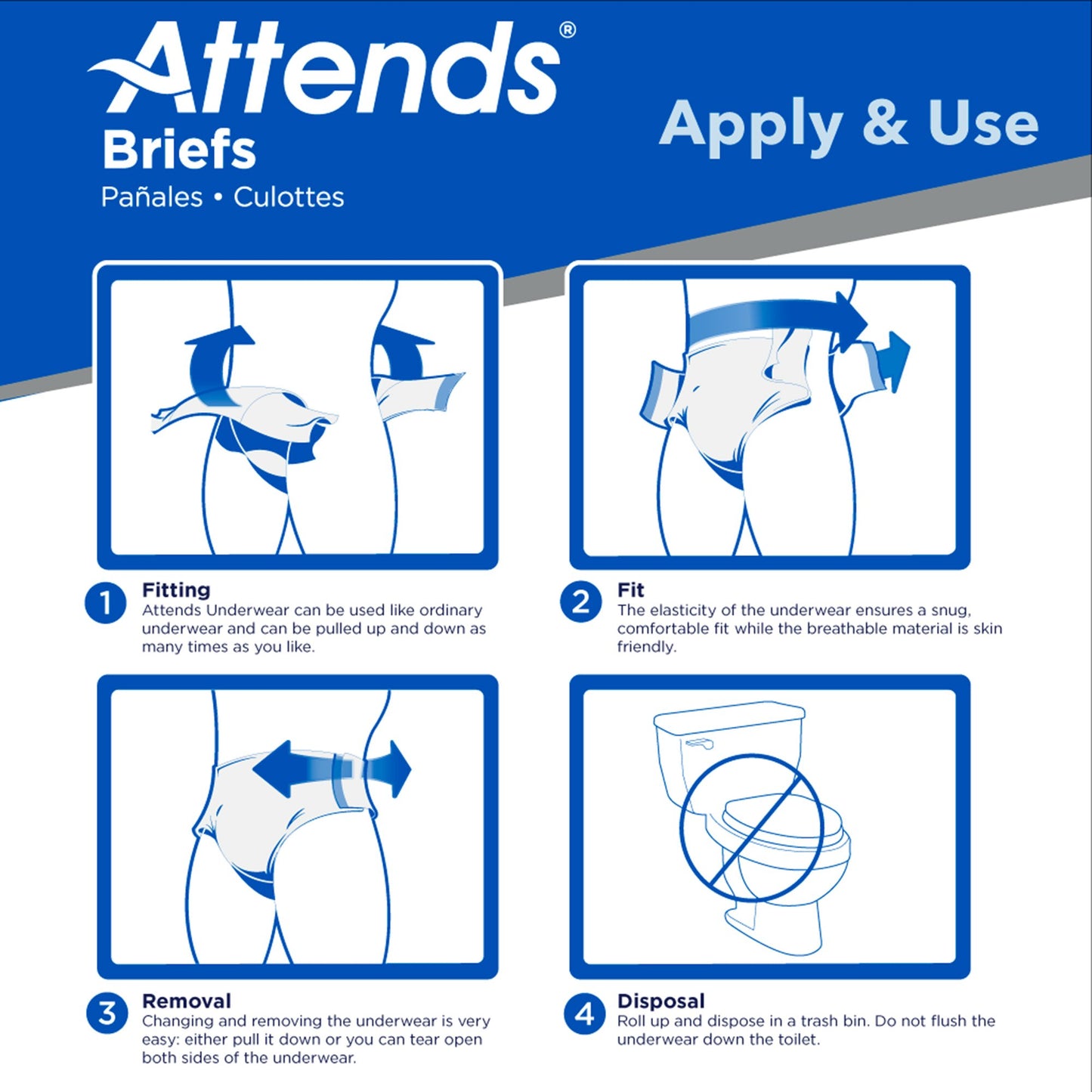 Incontinence Brief Attends® Bariatric Adult 3X-Large Unisex Disposable Heavy Absorbency