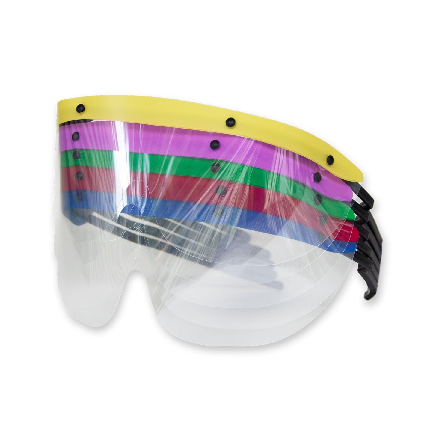 Eye Shield with Dispenser McKesson Pre-Assembled Anti-fog / Anti-glare / Anti-static Coating Clear Tint Plastic Film Lens Black Frame Over Ear One Size Fits Most.20 per dispensing box,