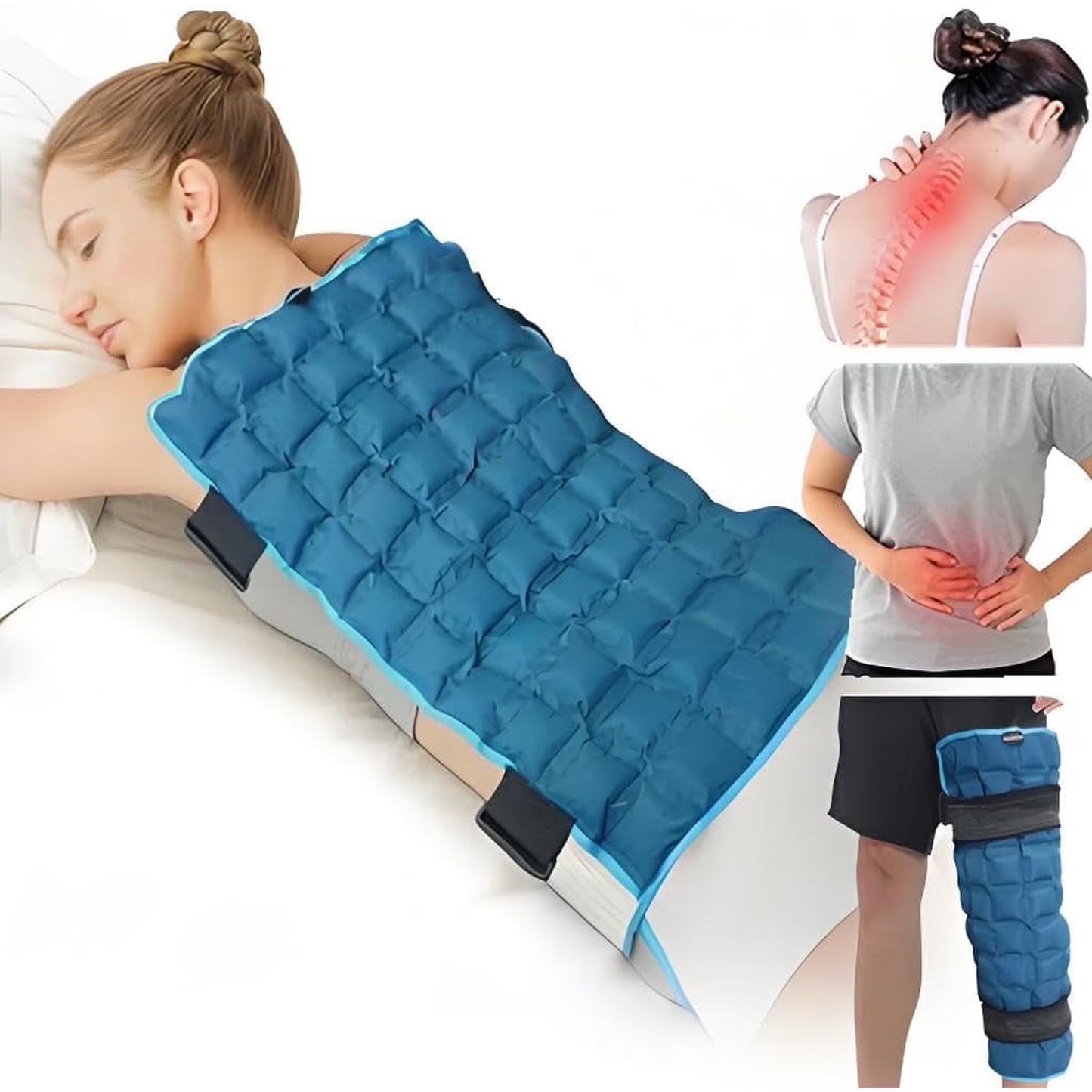 13x22 Inch Large Reusable Knee Ice Pack for Muscle Fatigue Knee, Leg, Neck, Shoulder, Hip and Back Cold Packs, Heat & Cold Compress Wrap, Ice Pack for Back and Leg