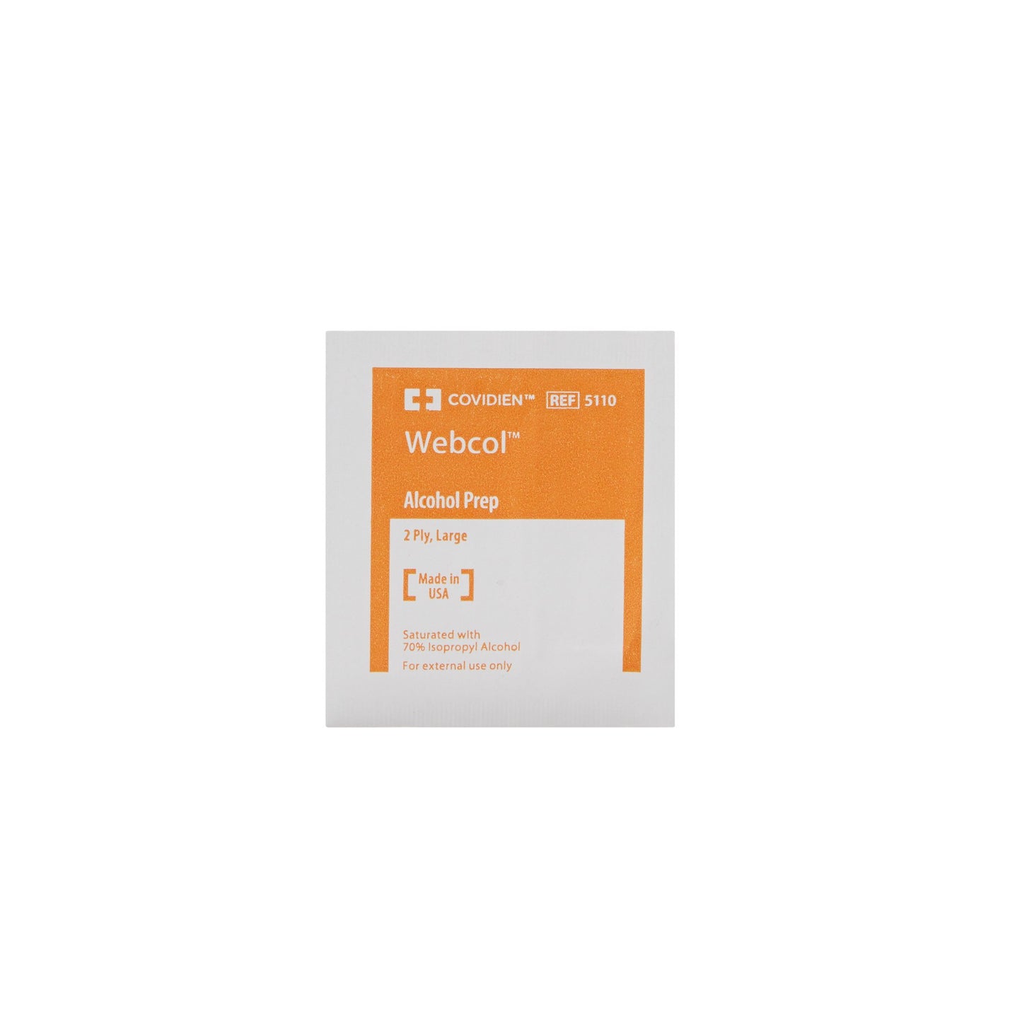 Alcohol Prep Pad Webcol™ 70% Strength Isopropyl Alcohol Individual Packet Large Sterile