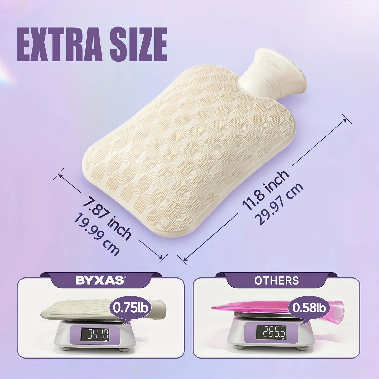 Hot Water Bottle with Soft Cover, 2L Hot Water Bag for Menstrual Cramps, Neck and Shoulder Pain Relief, Hot and Cold Therapies, Hand Feet Warmer