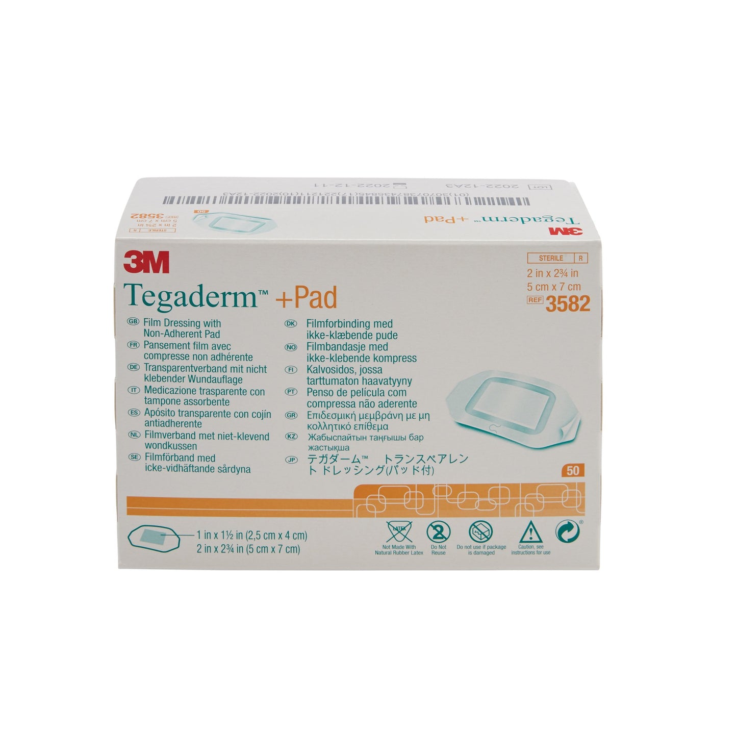 Transparent Film Dressing with Pad 3M™ Tegaderm™ 2 X 2-3/4 Inch Frame Style Delivery Rectangle Sterile