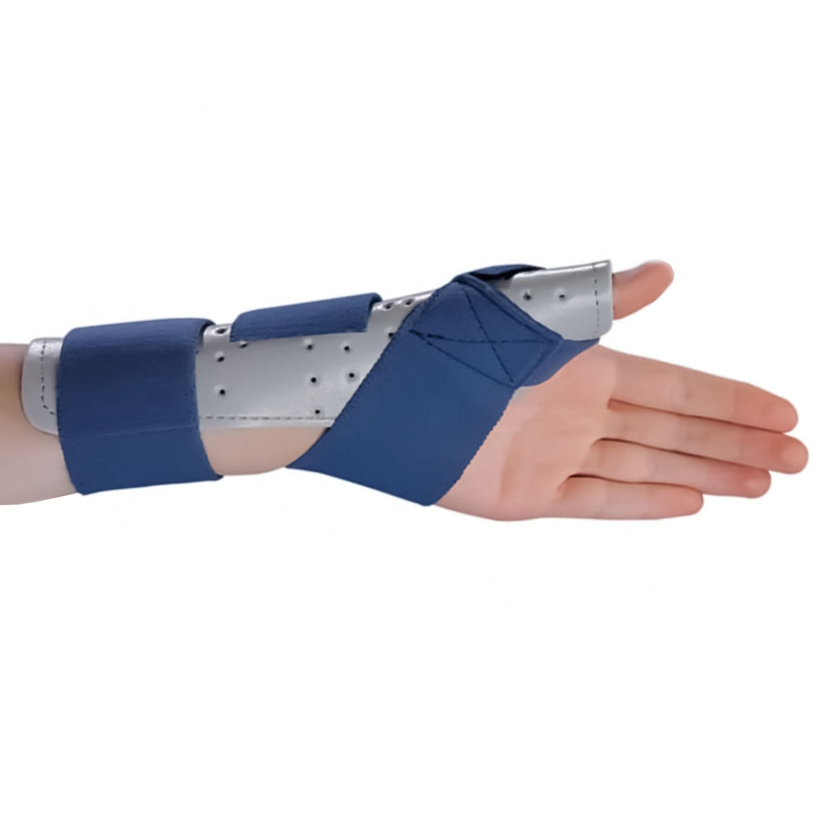 Thumb Splint ThumbSPICA™ Adult Large / X-Large Hook and Loop Strap Closure Left Hand Blue / Gray