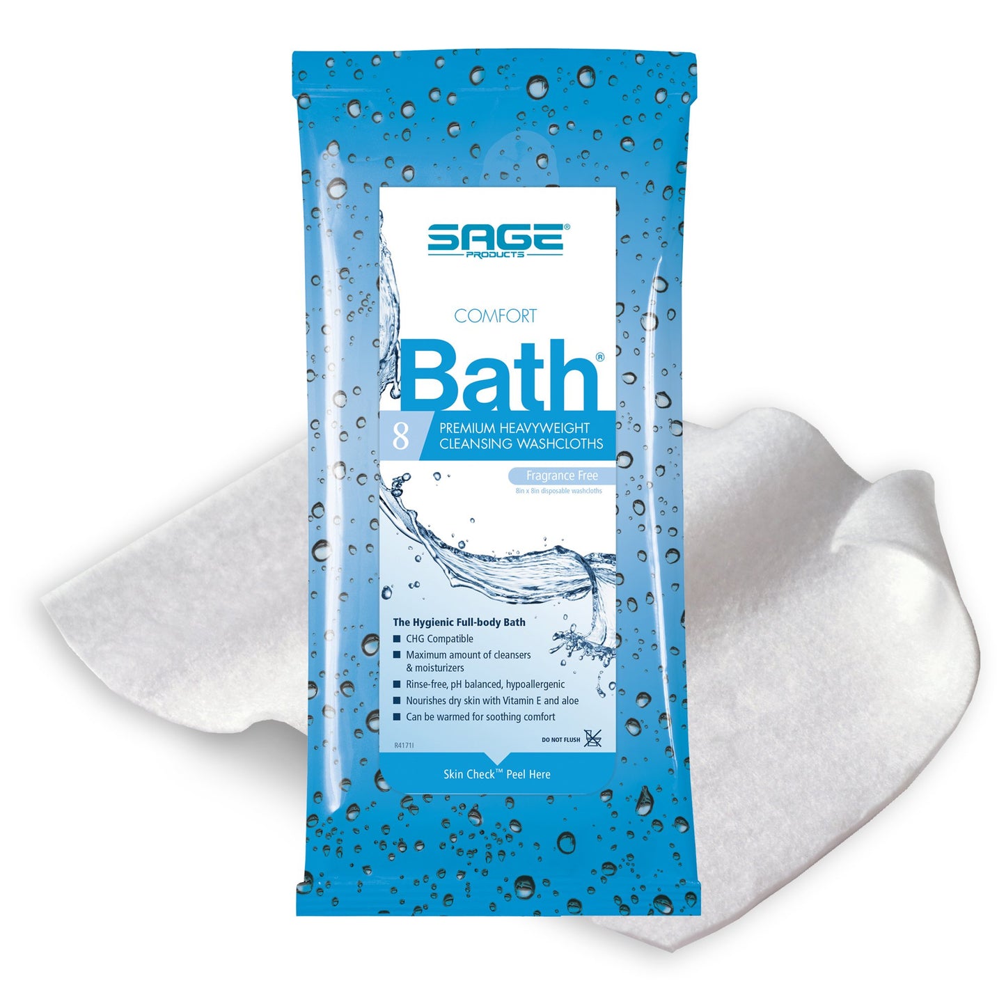 Rinse-Free Bath Wipe Comfort Bath® Soft Pack 8 Count- Unscented