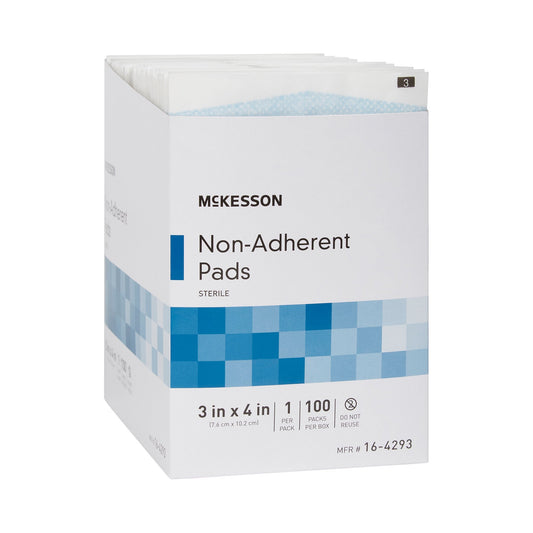 Non-Adherent Dressing McKesson 3 X 4 Inch Sterile 100 per Pack