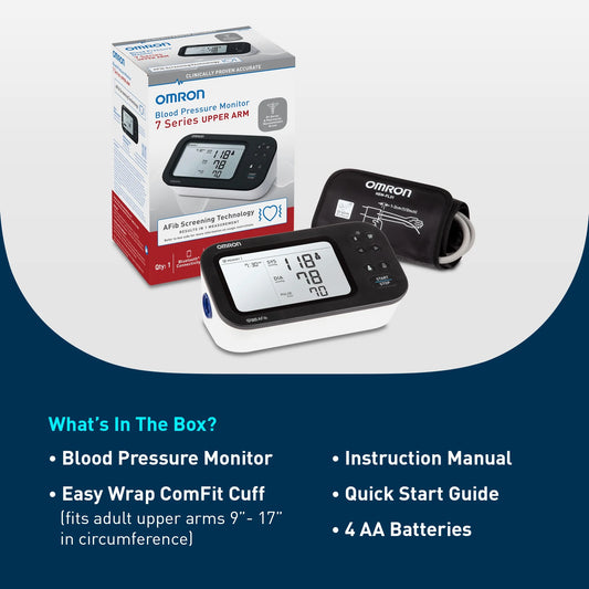 OMRON 7 Series Upper Arm Blood Pressure Monitor and Arm Cuff with AFib Detection for Home Use