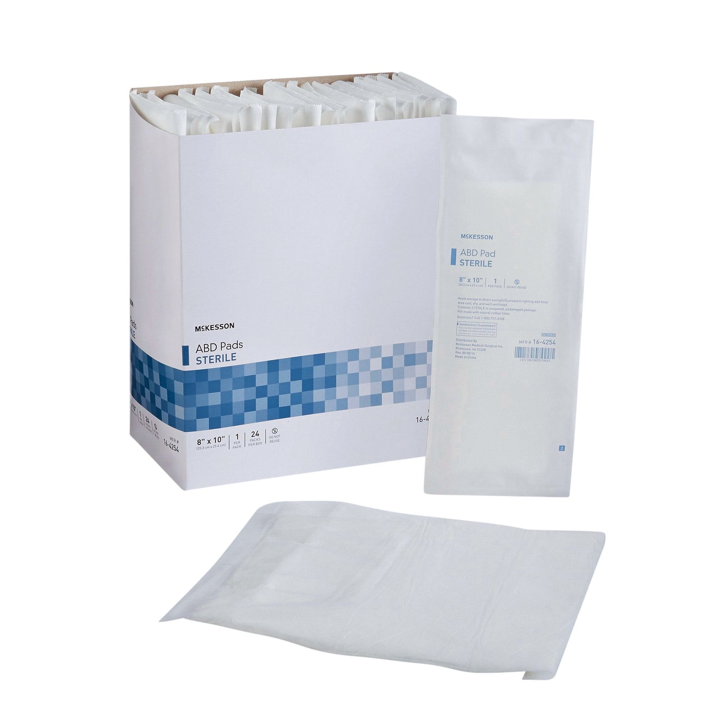 Abdominal Pad McKesson 8 X 10 Inch Sterile (24-Box)